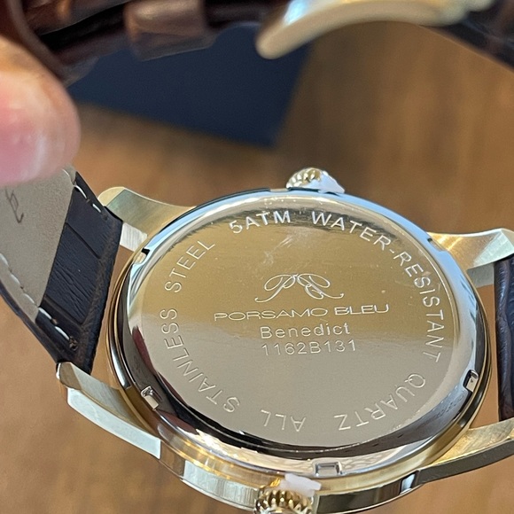 NWT NIB Men’s Porsamo Bleu Benedict double movement croc embossed leather strap - Picture 4 of 16